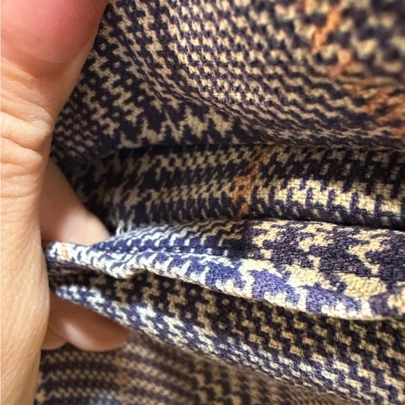 Mother Jeans 28 The Shaker Prep Fray Pant Blue Red Plaid Track Stripe Trouser - Picture 3 of 8